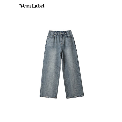 【折】Vena Label 25SS新款 复古水洗做旧直筒牛仔裤休闲裤女