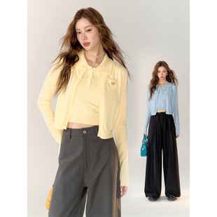 香蕉裤 AsGony 马甲两件套 少女感蝴蝶结金属标针织小开衫 25ss