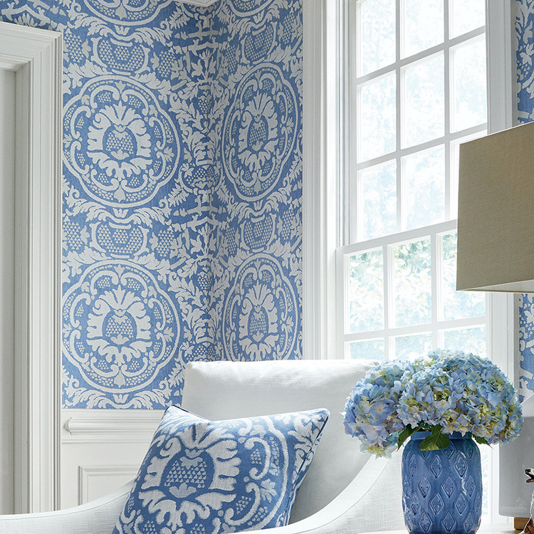 earl damask美国原装进口墙纸高档环保纯纸大马士革背景墙壁纸