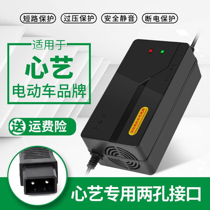 新国标心艺可人电动车充电器48v20ah60v72v20ah凤凰两针充电通用