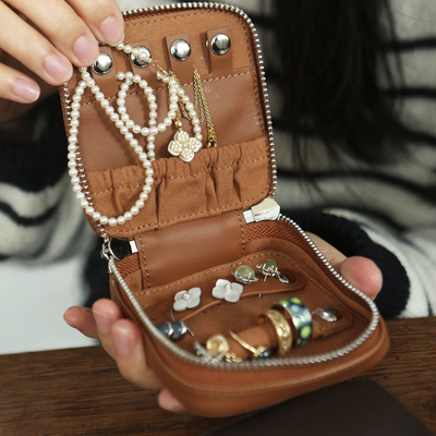 头层牛皮首饰盒收纳盒