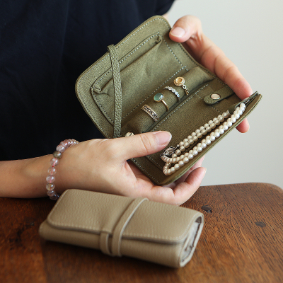 真皮首饰收纳袋日式简约