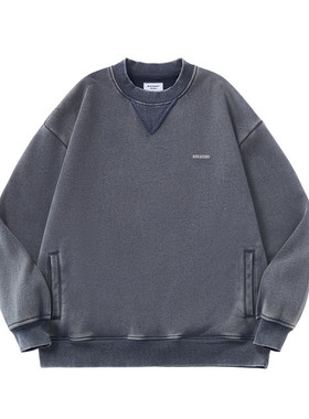 DRIVESTRAIGHT 生活系列：做旧水洗加绒保暖百搭男女圆领卫衣2.0