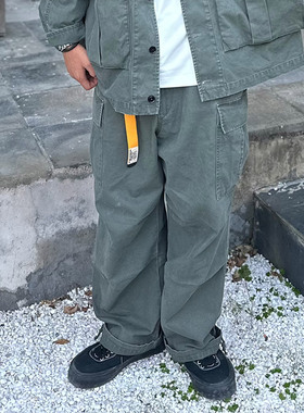 DRIVESTRAIGHT 23AW支线日系水洗做旧口袋工装长裤休闲裤DSTR