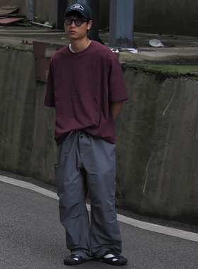 DRIVESTRAIGHT 23SS日系休闲双褶工装户外宽松伞兵裤男女长裤DSTR