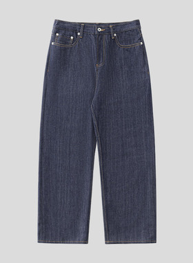 DRIVESTRAIGHT 25AW支线12.5oz红边赤耳宽松直筒脱浆复古原牛仔裤