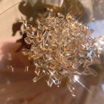 PUONE仙女平底水钻心形美甲饰品