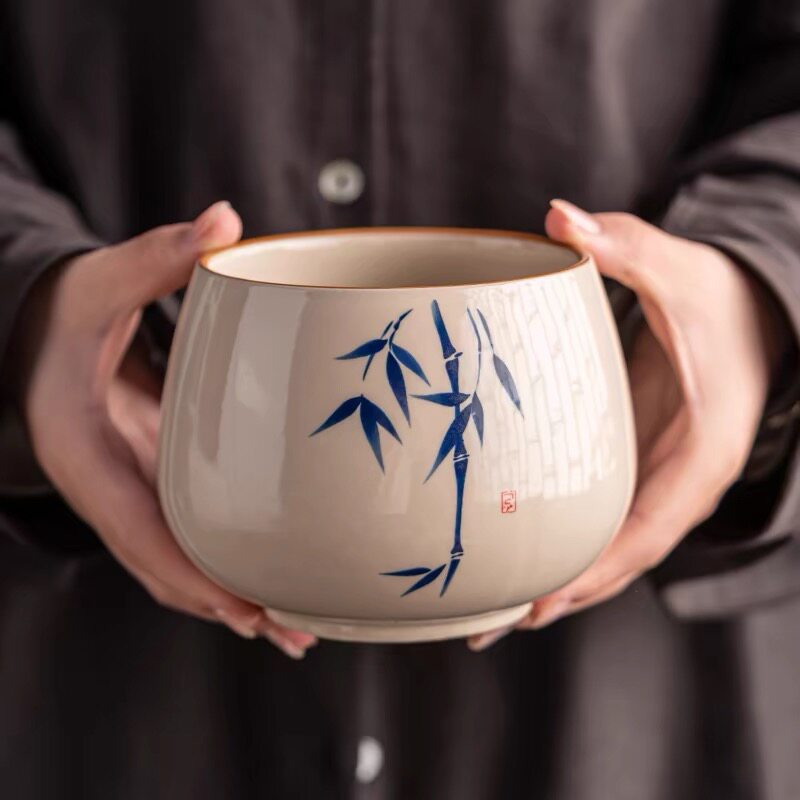 桌面垃圾桶陶瓷餐桌上垃圾缸2026新款客厅茶几高颜值果皮收纳碗盘