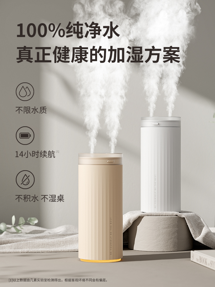 几素加湿器小型迷你便携式办公室桌面静音卧室宿舍学生家用无线us
