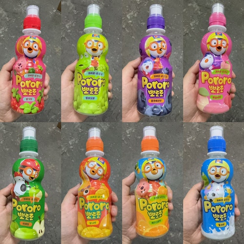 Pororo啵乐乐儿童饮料235ml/瓶牛奶味柑橘草莓味韩国原装进口果味