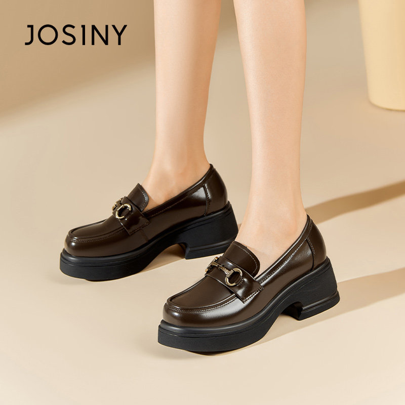 卓诗尼春季新款乐福鞋女2024秋厚底百搭一脚蹬圆头单鞋女鞋子,女鞋,乐福鞋（豆豆鞋）,淘宝优惠券,粉丝福利购,淘宝优惠卷