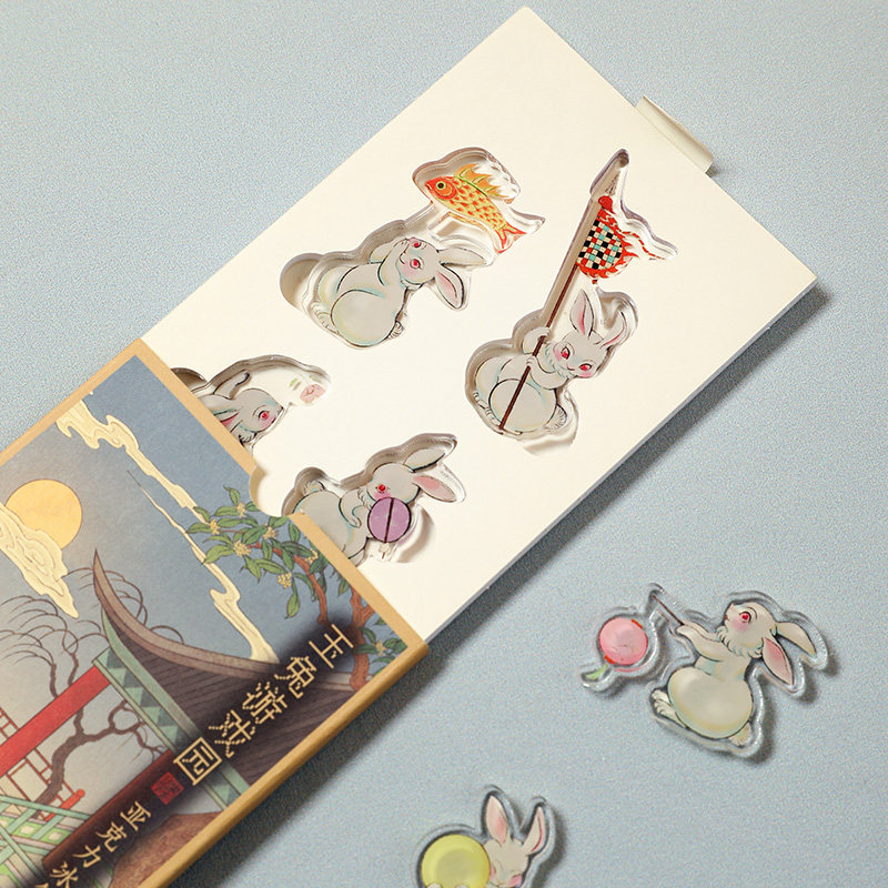 四象风物冰箱贴送礼创意玉兔高级套组可爱手绘可移除冰箱磁铁装饰,家居饰品,冰箱贴,淘宝优惠券,粉丝福利购,淘宝优惠卷