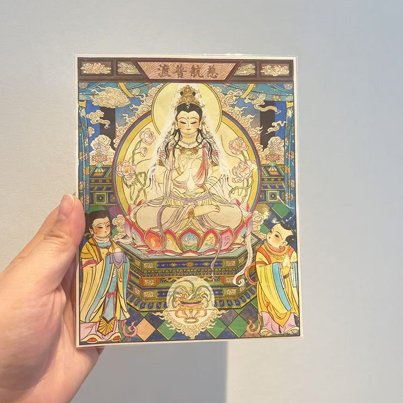 四象风物观音菩萨佛像艺术画居家摆件玄关摆台画像微喷挂画装饰画图片