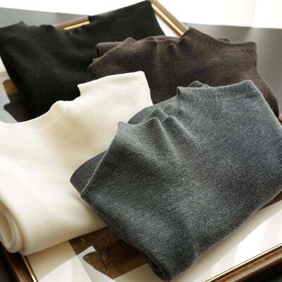 定制款扬子纱线 8缝支女 87457士全羊毛毛衣 无一体半高领4针织打