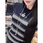 纹镂空针织衫 西太土星刺绣毛衣女款 条款 长袖 上衣 2後OGL052新秋季