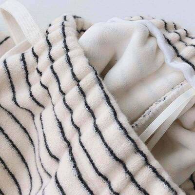 敲暖加绒保加厚条高纹直筒阔HDG学腿裤女秋冬腰宽松垂感休闲生拖