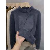 t新款 一件式 羊毛衬里加厚底衬202秋冬衫 女式 半高领4丝绒针织衫