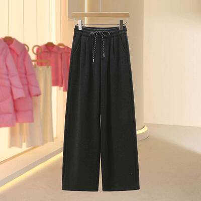 【芙KHF松紧腰松休闲加绒糯米裤2025冬今宽季新款年流行】女装