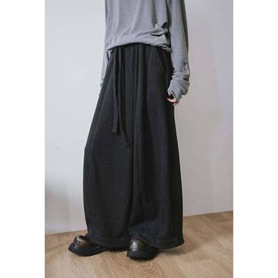 51G厚裤 WFE两种绒料合一件复过厚冬 保暖不臃肿 冬季黑色阔腿0裤