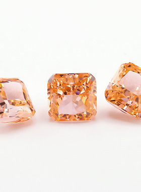 爆闪正方倒角冰花切摩根色锆石 人造宝石CZ9A高碳钻裸石 首饰主石