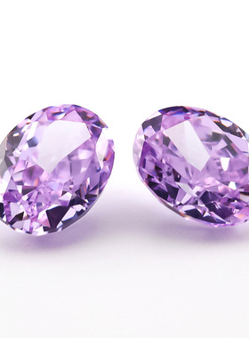 蛋形冰花切锆石 人造CZ紫罗兰高碳钻宝石裸石 戒指项链镶嵌用超闪