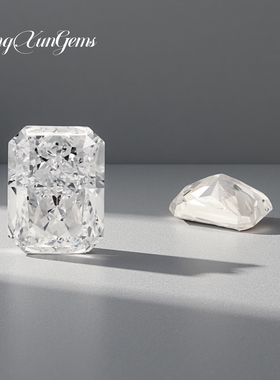 长方倒角冰花切白色锆石 梧州人造CZ9A高碳钻宝石裸石
