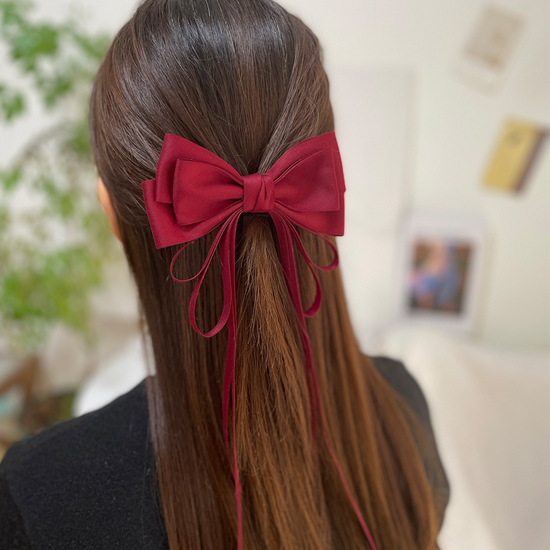 其他边夹缎日韩蝴蝶结发夹