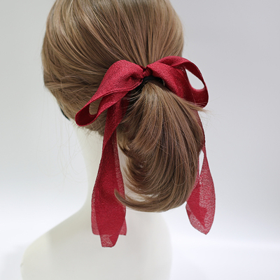 XG发绳长飘带马尾网红女法式复古