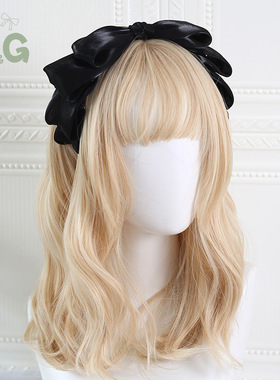 日常优雅蝴蝶结头箍珠光百搭JK发箍日系人鱼姬Lolita芙拉小姐kc