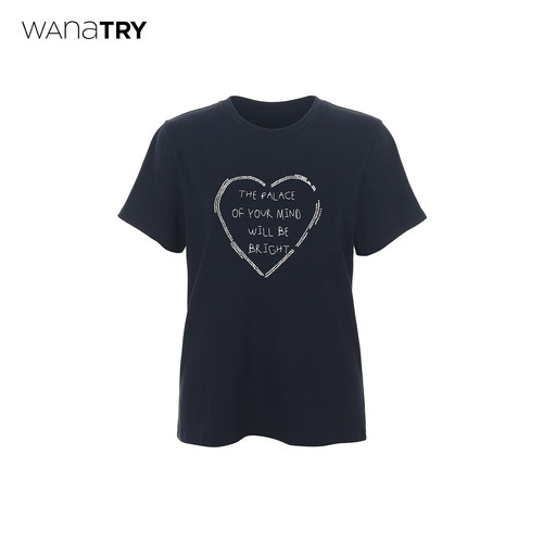 wanatry钉珠柔软正肩显瘦T恤