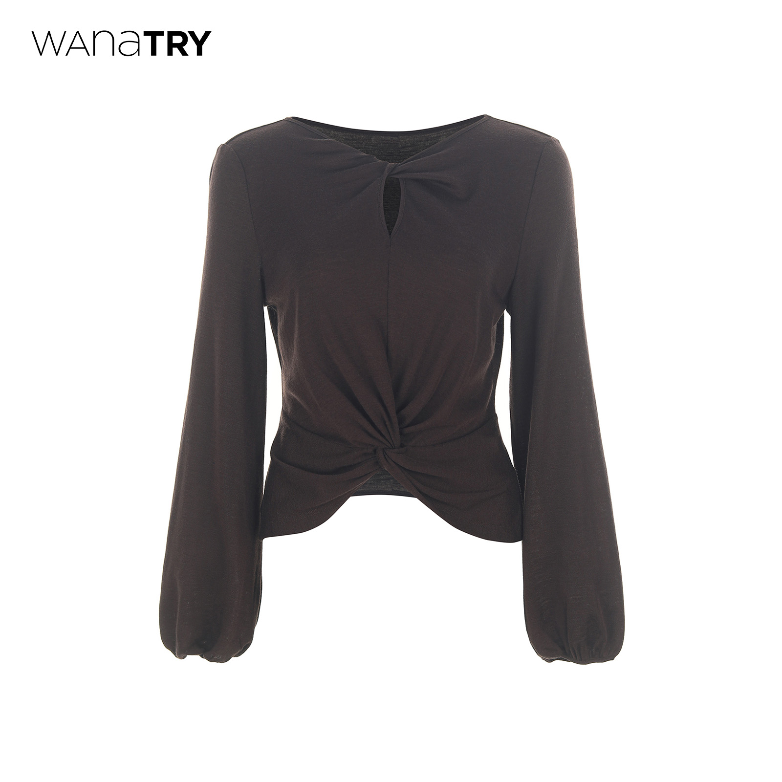 wanatry扭结设计绵羊毛针织上衣