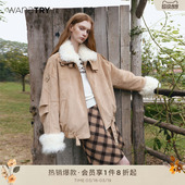 try 女款 明星同款 新款 上衣 羊毛领羽绒外套内胆可拆卸冬季 wana