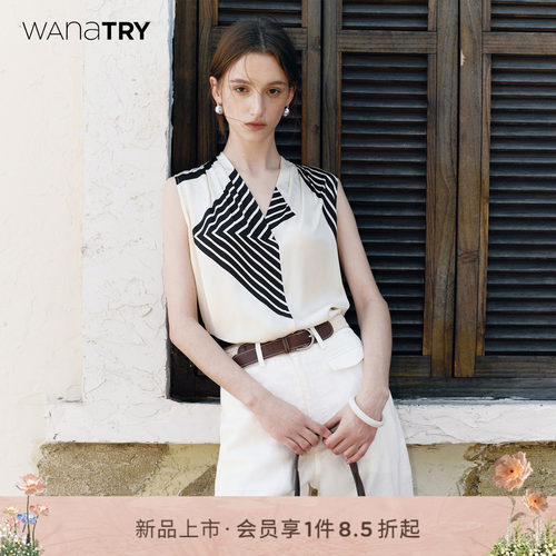 wanatry无袖通勤OL感精致上衣