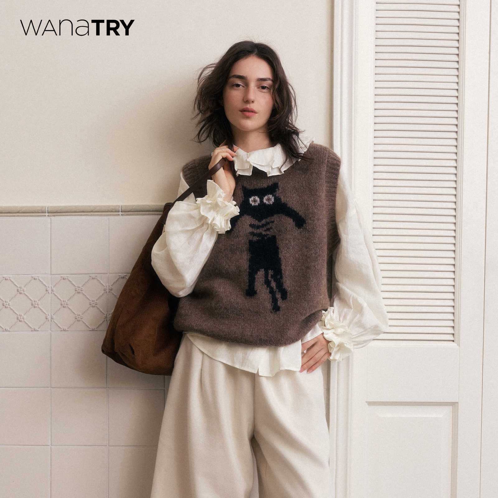 wanatry超细马海毛羊毛无袖马甲