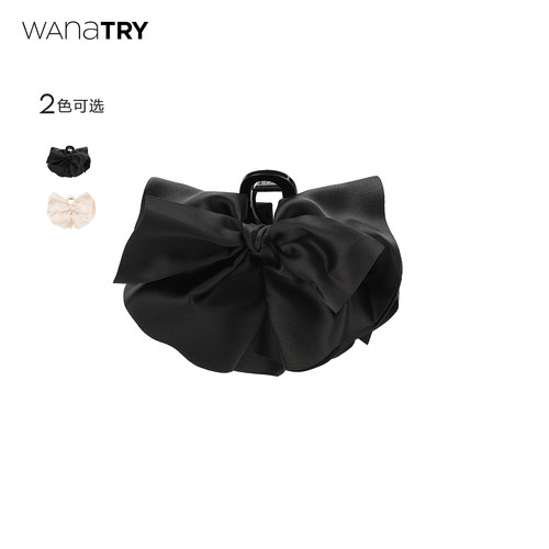 wanatry蝴蝶结缎面发夹发饰