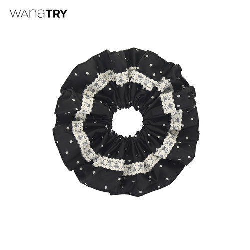 wanatry波点蕾丝法式复古发圈
