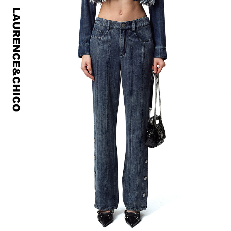 Laurence&Chico水洗牛仔直筒裤