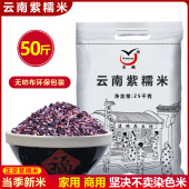 新米云南特产紫米露食材批发 紫米大米黑米血糯米散装 50斤 紫糯米