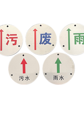 废水不锈钢蚀刻井盖定制指引牌