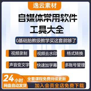 自媒体新媒体工具包软件大全视频编辑处理去水印压缩配音字幕运营