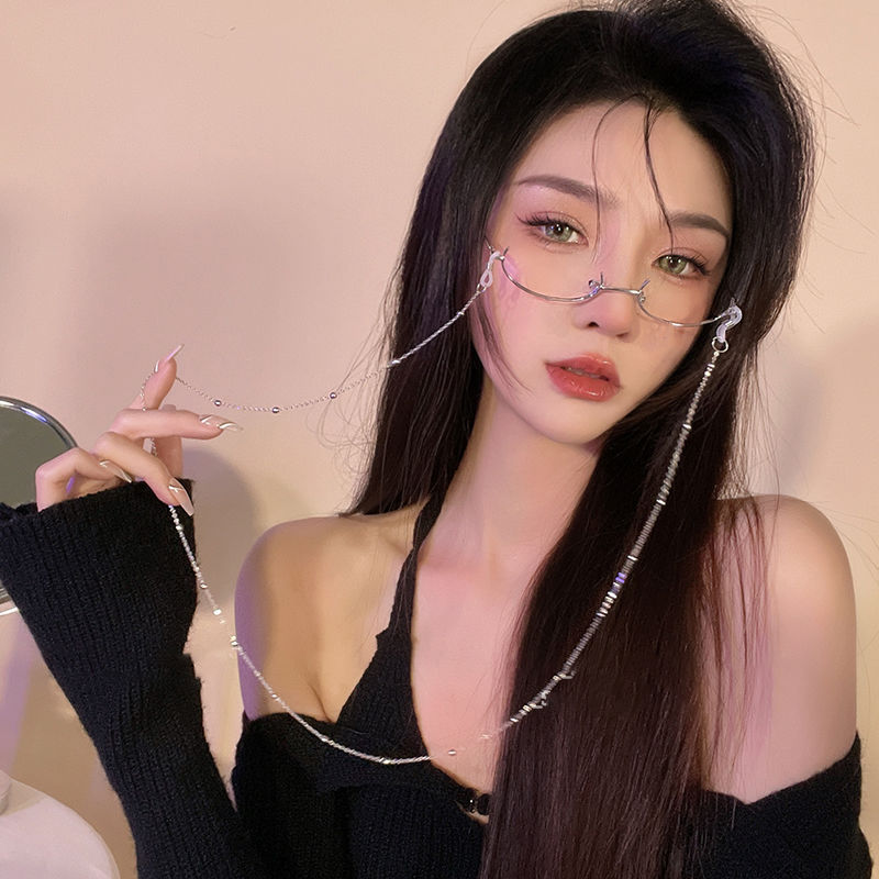 网红下半框眼镜女装饰镜架无镜片眼睛御姐纯欲直播主播秘书眼镜框