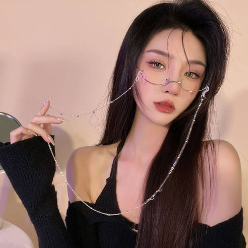 网红下半框眼镜女装饰镜架无镜片眼睛御姐纯欲直播主播秘书眼镜框