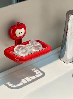 吸盘式肥皂盒壁挂式免打孔香皂盒家用置物架沥水盒卫生间各种神器