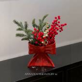 蝴蝶结年宵花花瓶2026马年新年装 饰插花瓶创意桌面喜庆氛围感摆件