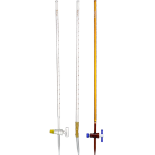 95折汇达滴定管透明棕色酸式/碱式/通用10/25/50/100ml实验用玻璃仪器聚四氟乙烯酸碱两用大理石滴定铁架台