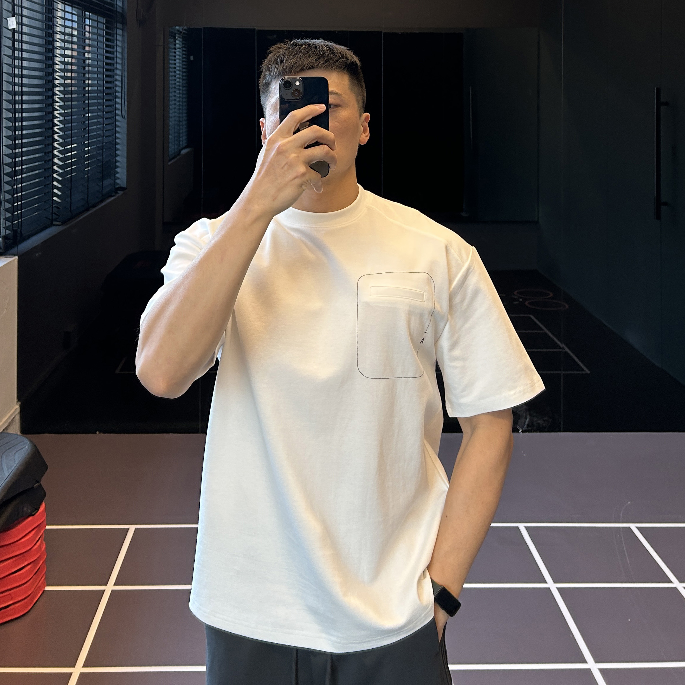 侧口袋训练短袖男运动休闲T恤棉