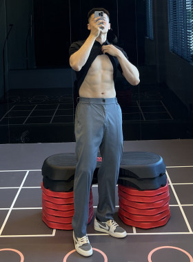 冰丝松紧腰莱赛尔仿牛仔休闲裤男