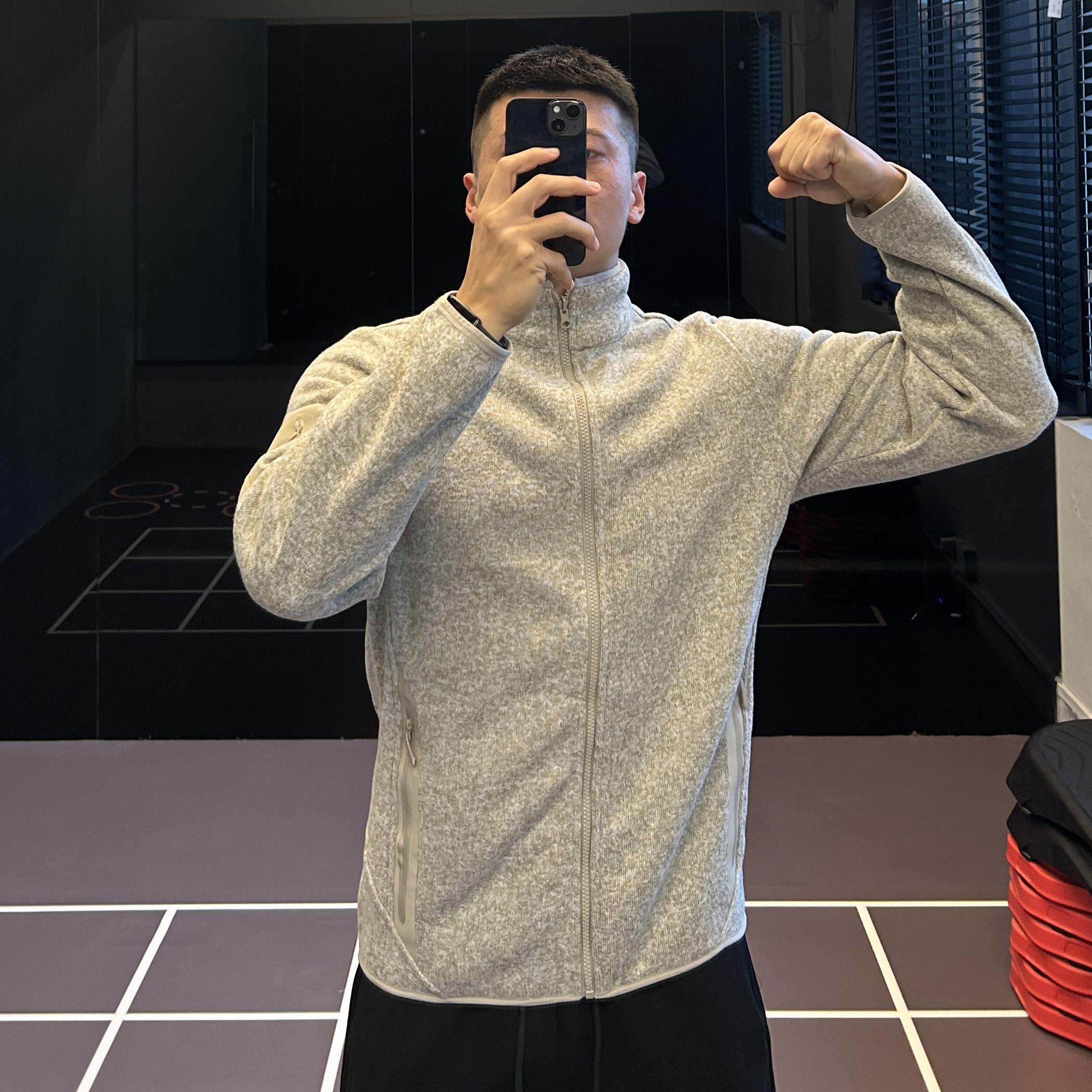 训练拉链夹克男士薄绒保暖外套