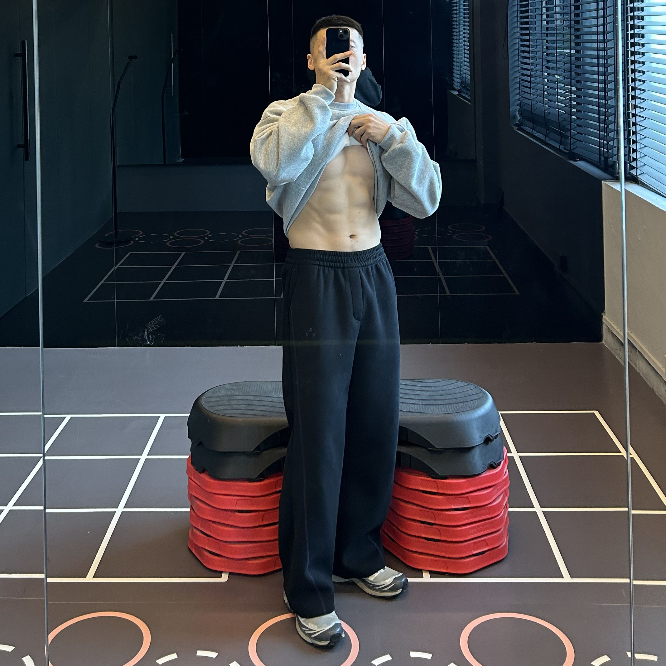 重磅保暖美式休闲卫裤男直筒宽松