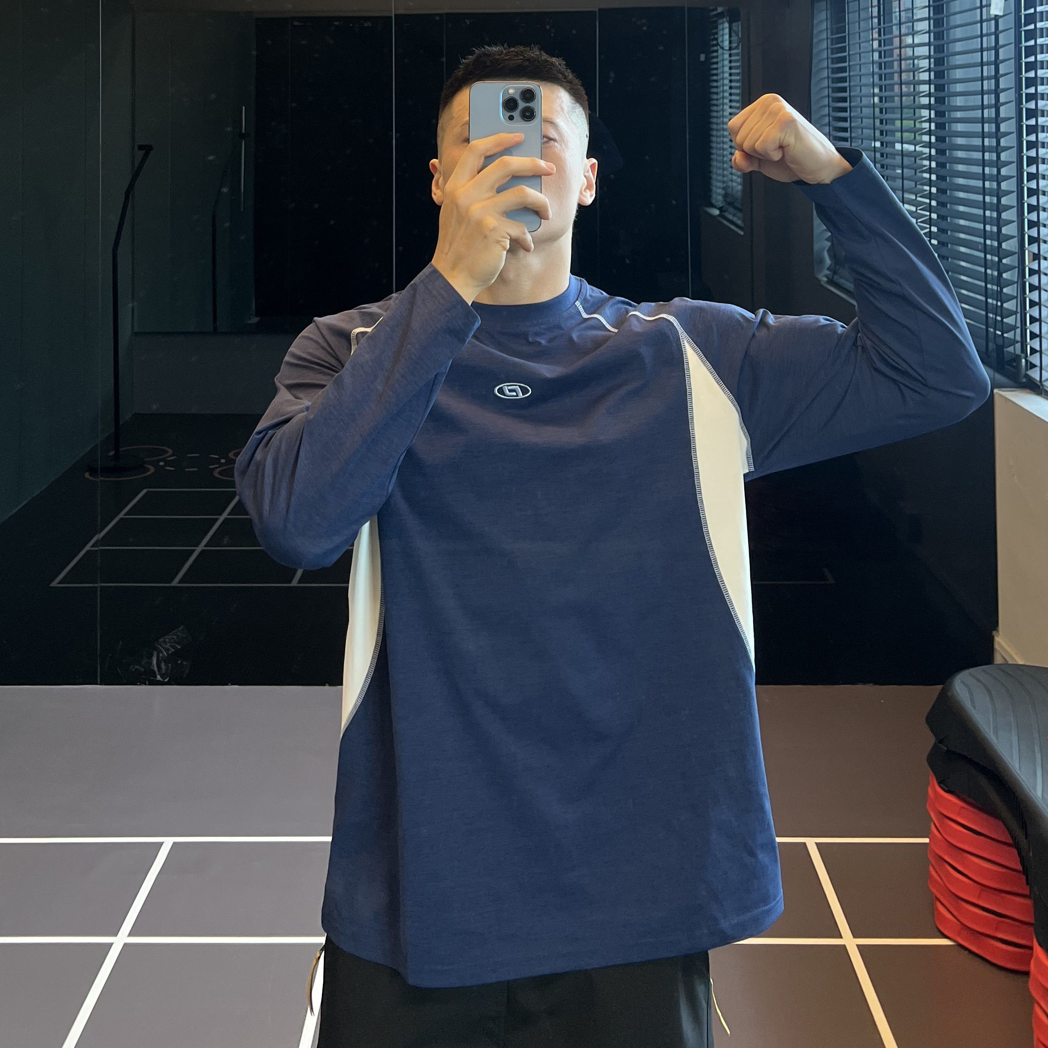 撞色刺绣辑明线户外运动T恤休闲